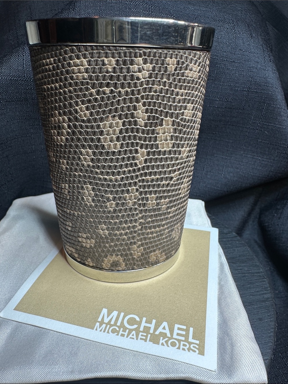 Michael Kors Silver Bangle Cuff animal print